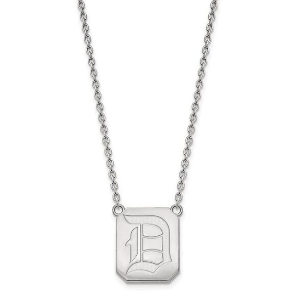 14k White Gold Duquesne U Large Pendant Necklace - Picture 2 of 5